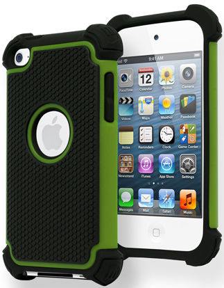 Picture of Bastex Hybrid Armor Case for Apple iPod Touch 4, 4th Generation - Green & Black