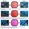 Picture of Lupholue 3 in 1 Snorkel Diving Underwater Red/Pink/Purple Lens Filters in Seawater & Freshwater Compatible with Waterproof Official Housing of GoPro Hero 10, 9, 8 Black