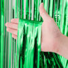 Picture of Voircoloria 3 Pack 3.3x8.2 Feet Green Foil Fringe Backdrop Curtains, Tinsel Streamers Birthday Party Decorations, Fringe Backdrop for Graduation, Baby Shower, Gender Reveal, Disco Party