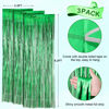 Picture of Voircoloria 3 Pack 3.3x8.2 Feet Green Foil Fringe Backdrop Curtains, Tinsel Streamers Birthday Party Decorations, Fringe Backdrop for Graduation, Baby Shower, Gender Reveal, Disco Party