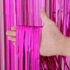 Picture of Voircoloria 3 Pack 3.3x8.2 Feet Pink Foil Fringe Backdrop Curtains, Tinsel Streamers Birthday Party Decorations, Fringe Backdrop for Graduation, Baby Shower, Gender Reveal, Disco Party