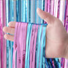 Picture of Voircoloria 3 Pack 3.3x8.2 Feet Blue and Pink Foil Fringe Backdrop Curtains, Tinsel Streamers Birthday Party Decorations, Fringe Backdrop for Graduation, Baby Shower, Gender Reveal, Disco Party