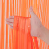 Picture of Voircoloria 3 Pack 3.3x8.2 Feet Orange Foil Fringe Backdrop Curtains, Tinsel Streamers Birthday Party Decorations, Fringe Backdrop for Graduation, Baby Shower, Gender Reveal, Disco Party