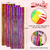 Picture of Voircoloria 3 Pack 3.3x8.2 Feet Rainbow Foil Fringe Backdrop Curtains, Tinsel Streamers Birthday Party Decorations, Fringe Backdrop for Graduation, Baby Shower, Gender Reveal, Disco Party