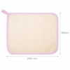 Picture of 5 Pieces Exfoliating Face and Body Wash Cloths Towel Weave Bath Cloth Exfoliating Scrub Cloth Massage Bath Cloth for Women and Men (Pink Edge,11.81 x 11.8 Inch)