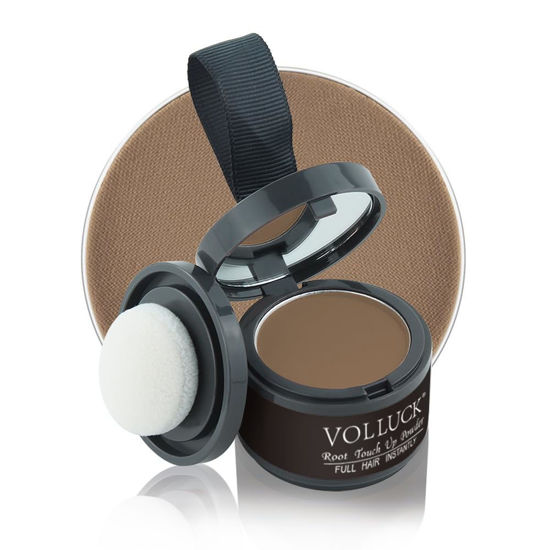 Picture of VOLLUCK Root Touch Up Hair Powder Root Cover Up Hairline Shadow Powder Stick, Root Touch Up Dark Brown for Thinning Hair for Women and Men, Bald Spots, Eyebrows, Beard Line, Brown