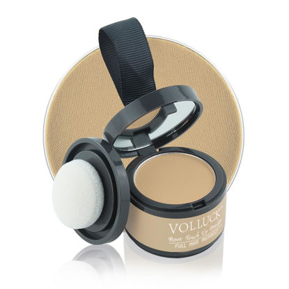 Picture of VOLLUCK Root Touch Up Hair Powder Root Cover Up Hairline Shadow Powder Stick, Root Touch Up Dark Brown for Thinning Hair for Women and Men, Bald Spots, Eyebrows, Beard Line, Medium Blonde