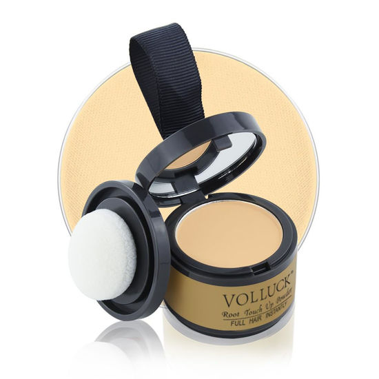 Picture of VOLLUCK Root Touch Up Hair Powder Root Cover Up Hairline Shadow Powder Stick, Root Touch Up Dark Brown for Thinning Hair for Women and Men, Bald Spots, Eyebrows, Beard Line, Light-Blonde