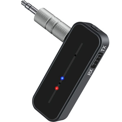 Picture of Wireless Bluetooth Aux Car Adapter - Portable Mini Bluetooth Lossless Music Receiver Transmitter with Microphone and Hands-Free Call for Home Stereo | Car Audio | Headset | TV, Fast Charging