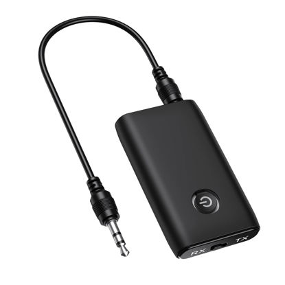 Picture of 【Upgraded】 Aux Bluetooth 5.0 Adapter for Car, 2 in 1 Bluetooth Transmitter Receiver, Bluetooth Car Adapter for Hands-Free Call, 3.5mm Aux Bluetooth Receiver Car Home Stereo System/ Headphone/Speaker