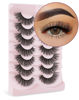 Picture of Fake Eyelashes Natural Wispy Lashes 3D Volume Faux Mink Lashes Fluffy Long False Lashes 18MM Cat Eye Lashes A03