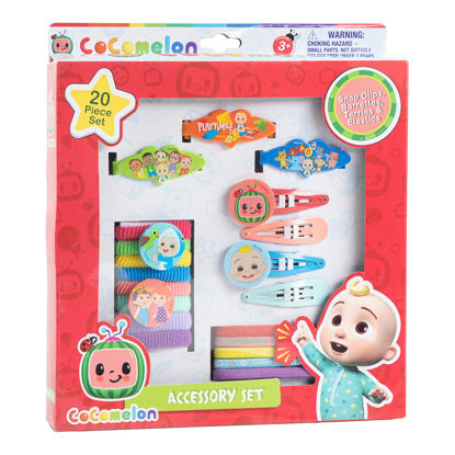 Picture of CoComelon Girls 20 Piece Accessory Set with 3 Barrettes, 4 Snap Hair Clips, 5 Elastics and 8 Terry Ponies- Ages 3+