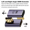 Picture of AreMe 8K HDMI 2.1 Right Angle Adapter (2 Pack), Left&Right 90 Degree and 270 Degree HDMI Male to HDMI Female Extender Connector Aluminum Alloy