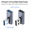 Picture of AreMe 90 Degree USB 3.1 Adapter 2 Pack, Left and Right Angle USB A Male to Female Converter Extender for PC, Laptop, USB A Charger, Power Bank and More