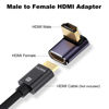 Picture of AreMe 8K HDMI 2.1 Right Angle Adapter (2 Pack), Up&Down 90 Degree and 270 Degree HDMI Male to HDMI Female Extender Connector Aluminum Alloy