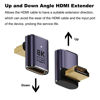 Picture of AreMe 8K HDMI 2.1 Right Angle Adapter (2 Pack), Up&Down 90 Degree and 270 Degree HDMI Male to HDMI Female Extender Connector Aluminum Alloy