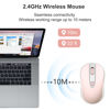 Picture of OKIMO Wireless Mouse for Laptop Computer Mouse with USB Receiver 2.4GHz Optical Tracking Computer Cordless Mouse Ergonomic Portable Mouse for PC Mac Laptop Chromebook, Pink