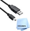 Picture of Excelshoots USB Cable, Compatible with Canon EOS Rebel T7 DSLR Digital Camera and Other Devices with Cleaning Cloth, Mini USB Data Transfer Cable & Charging Charger Cord - 6-Feet