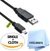 Picture of Excelshoots USB Cable, Compatible with Canon EOS Rebel T7 DSLR Digital Camera and Other Devices with Cleaning Cloth, Mini USB Data Transfer Cable & Charging Charger Cord - 6-Feet