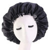 Picture of Satin Bonnet Silk Bonnet for Curly Hair Bonnet Braid Bonnet for Sleeping Bonnets for Women Large Double-Layer Adjustable Black