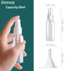 Picture of Zoizocp Spray Bottles, 2oz/50ml Clear Empty Fine Mist Plastic Mini Travel Bottle Set, Small Refillable Liquid Containers with 2pcs Funnels and 24pcs Labels (6 Pack)