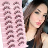 Picture of Veleasha Lash Clusters False Eyelashes with Clear Band Looks Like Extensions Natural Look CC Curl Lashes 10 Pairs Pack (DT12)