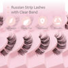 Picture of Veleasha Lash Clusters False Eyelashes with Clear Band Looks Like Extensions Natural Look CC Curl Lashes 10 Pairs Pack (DT12)