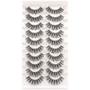 Picture of Veleasha Russian Strip Lashes with Clear Band Looks Like Eyelash Extensions D Curl Lash Strips 10 Pairs Pack (DT08)