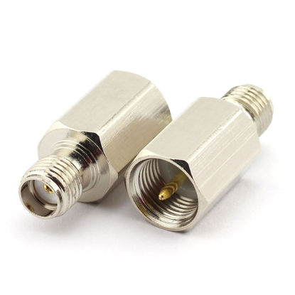Picture of Maxmoral 2PCS FME Male to SMA Female Connector RF Coax Coaxial Adapter