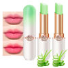 Picture of evpct 2Pcs Aloe Vera Tinted Lip Balms PH Lip Color Changing Lipstick Balm Stain Gift Set Queen for Women Girls Korean Mood Long Lasting Color Change Light Pink Lipstick Lip Tint Plumper Gloss