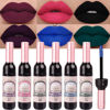 Picture of evpct 6Pcs Dark Black Blue Green Purple Matte Liquid Halloween Lip Tint Stain Makeup Sets Long Lasting Smudge Proof Wine Bottle All Day Lipstick labiales mate 24 horas originales 02