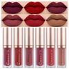 Picture of evpct 6Pcs Dark Deep Red Purple Brown Mauve Silky Velvet Matte Liquid Lipstick Lip Gloss Set for Women Long Lasting 24 Hours Color Stay Lipstick labiales matte larga duracion mate 24 horas originales