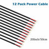 Picture of 12 Pack DC Power Cable 12v DC Power Plug Cord Male Connectors 2.1mm x 5.5mm DC Pigtail Adapter Barrel Jack Socket Wire for CCTV Security Camera,DVR,Car Rearview Monitor System Video,LED Strip Light