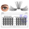 Picture of Cluster Lashes, DIY Eyelash Extension Individual False Eyelashes Extension Natural Look Reusable Glue Bonded Black Super Thin Band 48 Lash Clusters by BEYELIAN (Style 3 0.07 16mm Black Band)