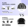 Picture of BEYELIAN DIY Eyelash Extension,Cluster Lashes Individual False Eyelashes Extension Natural Look Reusable Glue Bonded Super Thin Clear Band 48 Lash Clusters (Style3 0.07 12mm Clear Band)