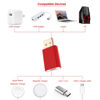 Picture of USB to USB C Adapter Pack-2,Type C to Type-A Charger Cable Converter Work with Apple Watch Series,MagSafe Charger,iPhone, AirPods/iPad Air,Samsung/Google Smartphone,Red