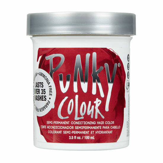 Picture of Punky Vermillion Red Semi Permanent Conditioning Hair Color, Vegan, PPD and Paraben Free, lasts up to 25 washes, 3.5oz