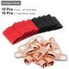 Picture of TKDMR 10pcs 2 AWG-1/2" Battery Lugs,with 10pcs 3:1 Heat Shrink Tubing,Battery Cable Ends,Heavy Duty Copper Wire Lugs,Tubular Ring Terminals,AWG Crimp Wire Ring Lugs,Battery Terminal Connectors