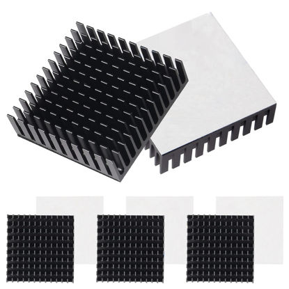 Picture of AITIAO 8Pcs 40mm Heatsink Kit 40x40x11mm Aluminum Heat Sink with Thermal Conductive Adhesive Tape, Cooler Heat Sink for Cooling 3D Printers, TEC1-12706 Thermoelectric Cooler (Black)