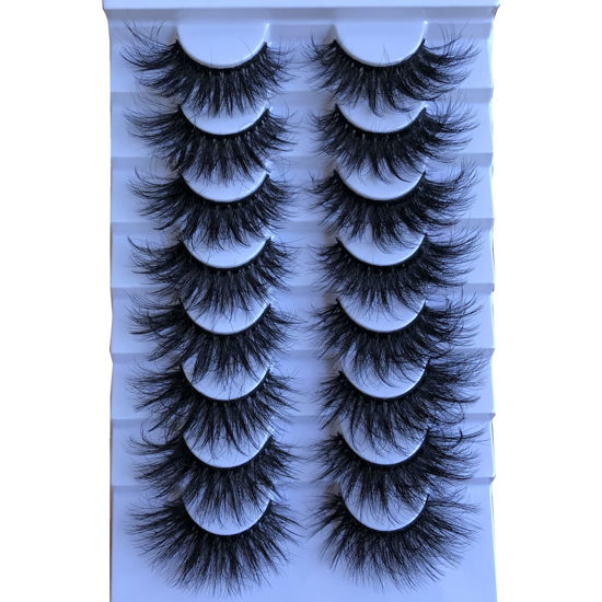 Picture of GMAGICTOBO False Eyelashes Fluffy Wispy False Lashes Dramatic Faux 3D Mink Lashes Thick Volume Long Soft Strip Eye Lashes Pack 8 Pairs