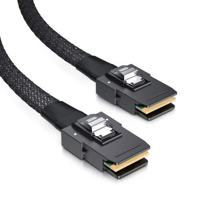 Picture of ipolex Internal Mini SAS HD Cable SFF 8087 to SFF 8087 - Mini SAS Cables, Compatible with Server, Raid Card & PCI Express Controller, 0.5-m(1.64ft)