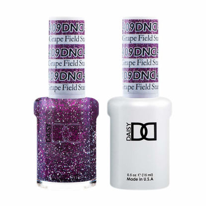 Picture of DND Duo 100% Pure Soak Off Gel - All in One - Nail Lacquer and Gel Polish, 0.5Oz / 15ml each - (409 - Grape Field Star)
