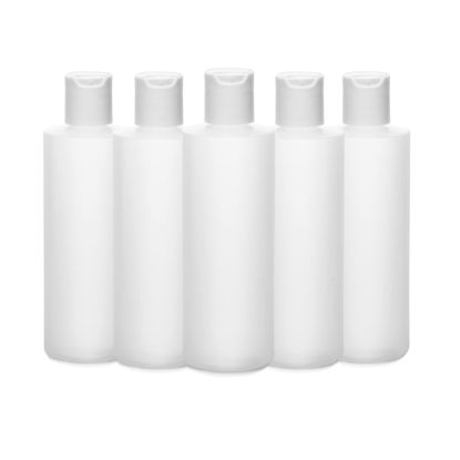 Picture of THNK, Plastic Bottle Squeeze Containers with Disc Top, Reusable, Refillable, Perfect for Hand Sanitizers, Lotions, Shampoo, Conditioner, and On-The-Go Liquids (5-Pack, 8-oz)