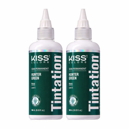 Picture of Kiss Tintation Semi-Permanent Hair Color 5 Ounce Hunter Green (2 Pack)