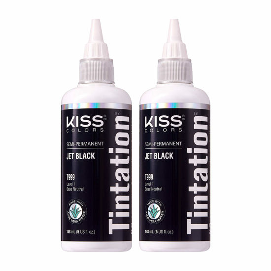 Picture of Kiss Tintation Semi-Permanent Hair Color 5 Ounce (Jet Black (2 Pack))