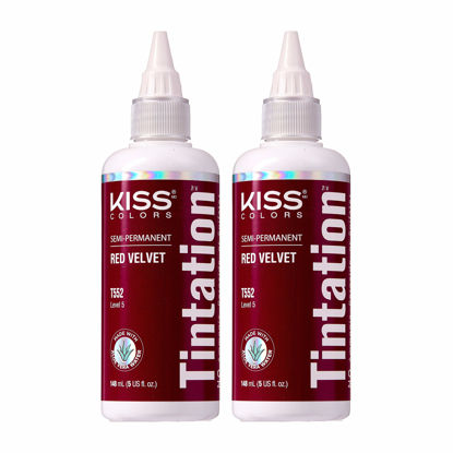 Picture of Kiss Tintation Semi-Permanent Hair Color 5 Ounce Red Velvet (2 Pack)