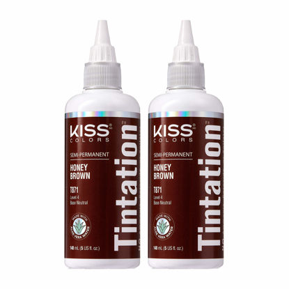 Picture of Kiss Tintation Semi-Permanent Hair Color 5 Ounce Honey Brown (2 Pack)