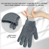 Picture of Evridwear Exfoliating Dual Texture Bath Gloves for Shower, Spa, Massage and Body Scrubs, Dead Skin Cell Remover, Gloves with Hanging Loop (1 Pair Gray Heavy Glove)