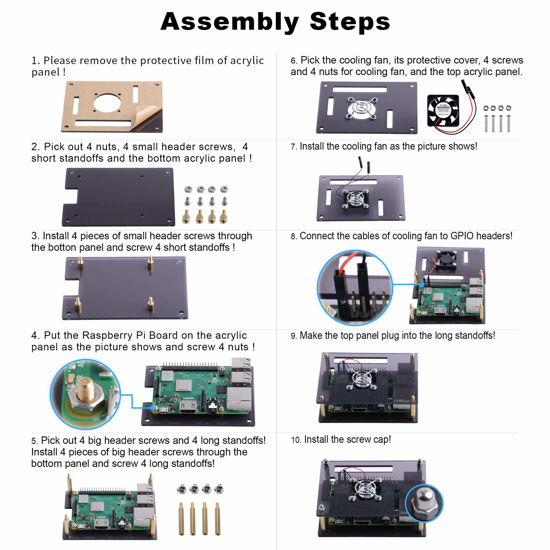 Getuscart Geeekpi Acrylic Case For Raspberry Pi Model B Raspberry Pi Model B Raspberry