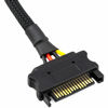 Picture of CRJ 15-Pin SATA Power Extension Black Sleeved 12" Cable (2-Pack)